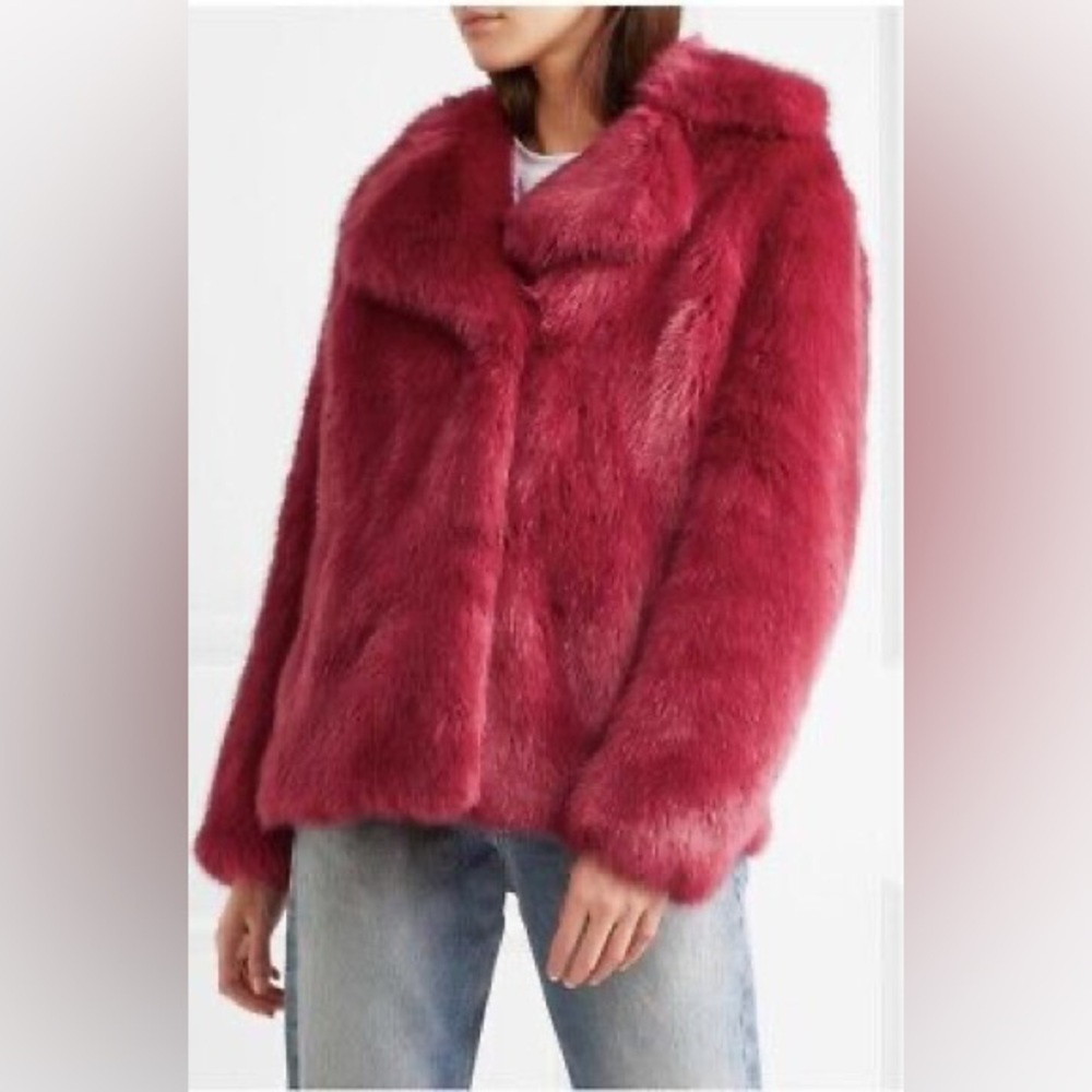 Michael Kors $399 Pink Faux Fur Coat NWT